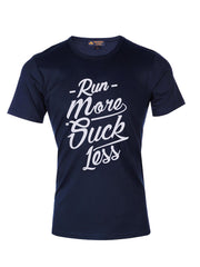 TCL Supima Cotton Graphic 'Run More' Slogan Navy T-shirt