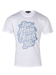 TCL Supima Cotton Graphic 'Run More' Slogan White T-shirt