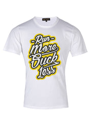 TCL Supima Cotton Graphic 'Run More' Slogan white T-shirt