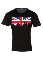 TCL Supima Cotton Graphic Slogan London city Black T-shirt