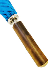 The Cotton- Kingfisher Straight Chestnut Handle Umbrella - 03