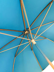 The Cotton- Kingfisher Straight Chestnut Handle Umbrella - 05