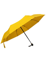 The Cotton- Yellow Straight Black & Silver Metal handle Umbrella