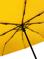 The Cotton- Yellow Straight Black & Silver Metal handle Umbrella