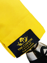 The Cotton- Yellow Straight Black & Silver Metal handle Umbrella