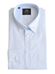 Smart-casual light blue shirt in Thomas Mason® Cambridge fabric