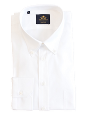 Smart-casual white shirt in Thomas Mason® Royal Oxford fabric