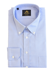 Smart-casual light blue shirt in Thomas Mason® Royal Oxford fabric