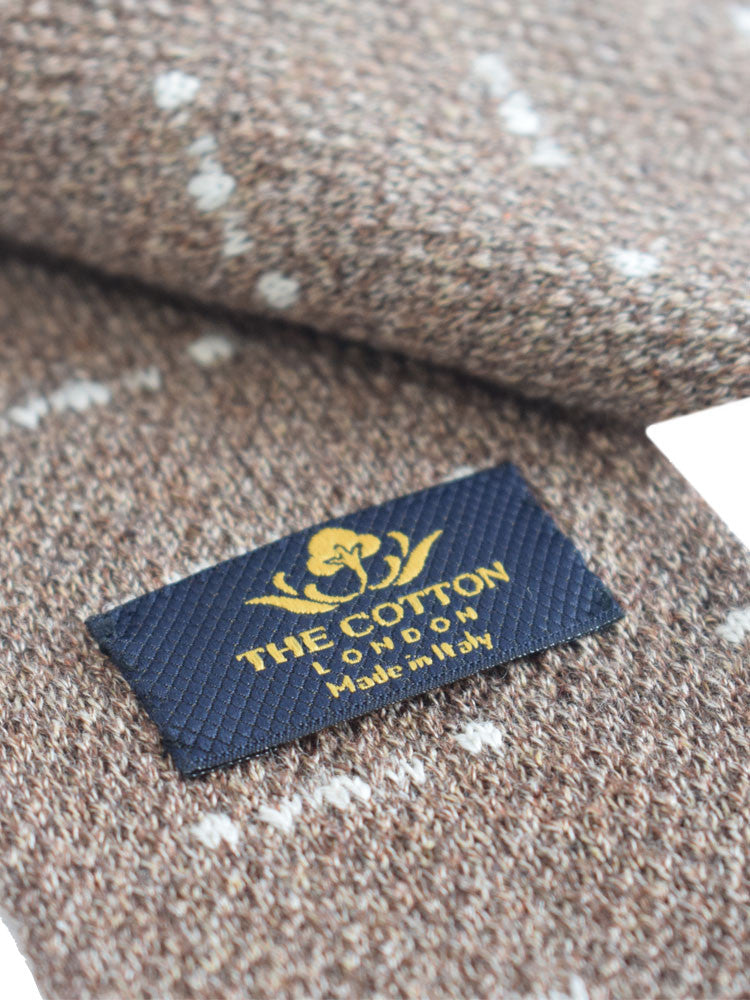 Pindot Compact Weave Pindot Knitted Tie – Brown