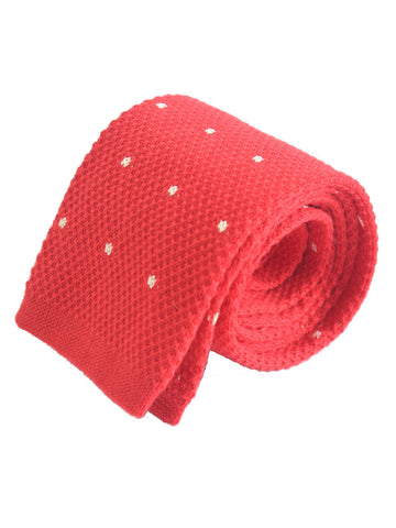 Compact Weave Pindot Knitted Tie – Pink
