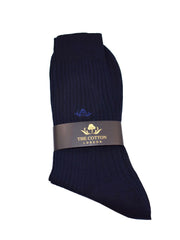 COTTON LISLE TAILORED SOCKS - NAVY