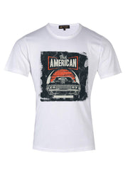 Retro American Car White T-Shirt