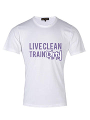 Supima Cotton 'Live Clean Train Dirty' slogan T-shirt