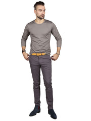 SLIM FIT CHINO TROUSERS – CHARCOAL GREY