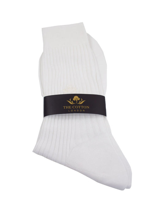 COTTON LISLE TAILORED SOCKS - WHITE